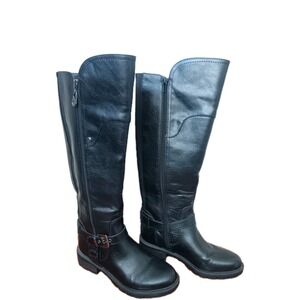 Womens GBG by Guess Flex Back Riding Zip Up Boots With Buckle Black size 6.5 M